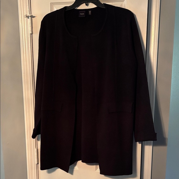Rafaella Classic Black Knitwear Cardigan w cuffed sleeves (NO pockets just flap) - Picture 1 of 5